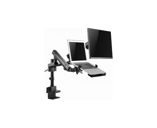 Monitora stiprinājums Gembird Desk Mounted Adjustable Monitor Arm with Notebook Tray (full-motion)