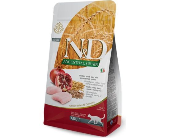 FARMINA N&D ANCESTRAL GRAIN CAT CHICKEN. SPELT. OATS AND POMEGRANATE ADULT 1.5kg