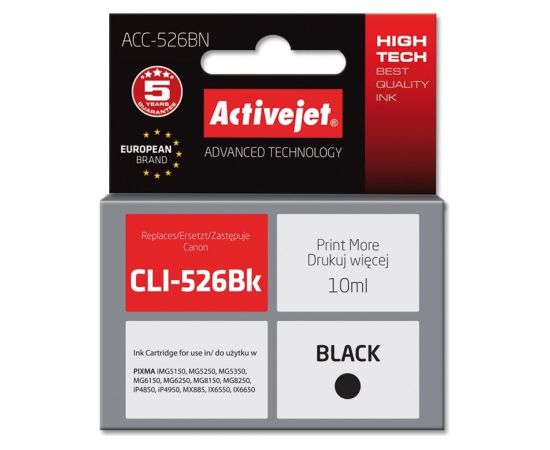 Activejet ACC-526BN ink (replacement for Canon CLI-526Bk; Supreme; 10 ml; black)