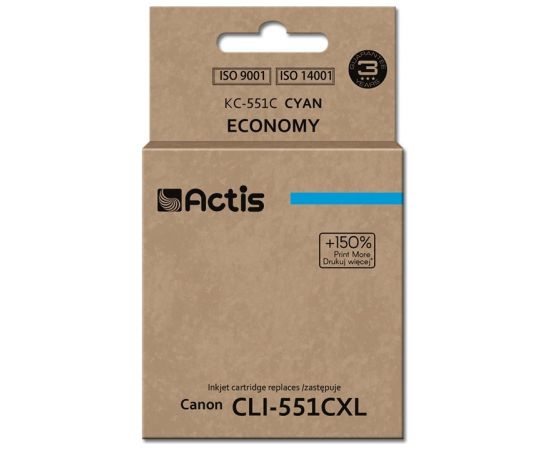 Actis KC-551C ink (replacement for Canon CLI-551C; Standard; 12 ml; cyan (with chip)