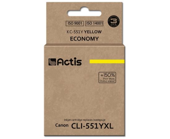 Actis KC-551Y ink (replacement for Canon CLI-551Y; Standard; 12 ml; yellow (with chip)