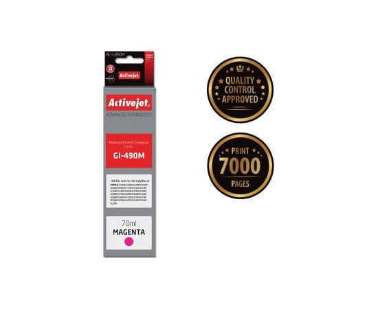 Activejet AC-G490M ink for Canon printer; Canon GI-490M replacement; Supreme; 70 ml; magenta