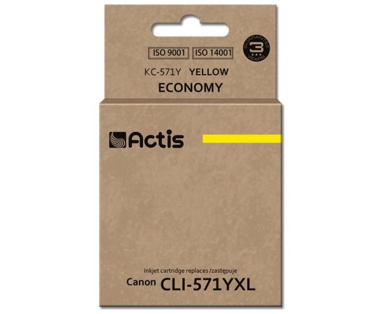 Actis KC-571Y ink (replacement for Canon CLI-571Y; Standard; 12 ml; yellow)