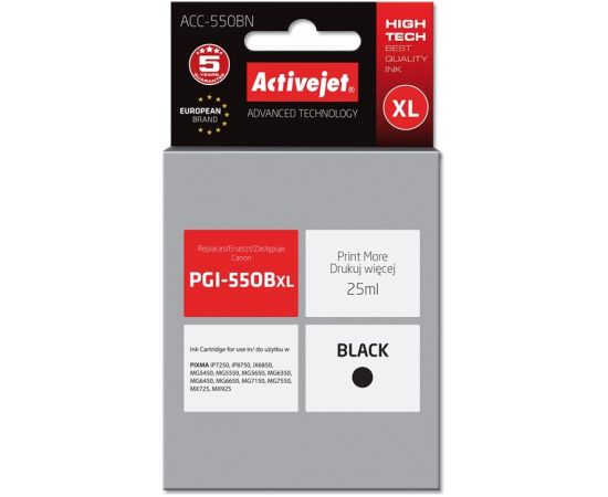 Activejet ACC-550BN ink (replacement for Canon PGI-550Bk; Supreme; 25 ml; black)