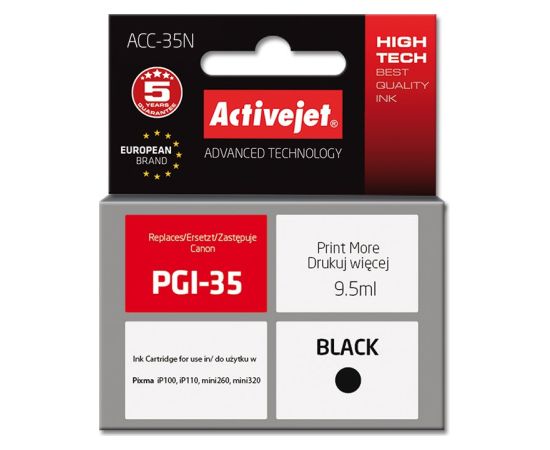 Activejet ACC-35N ink for Canon printer; Canon PGI-35 replacement; Supreme; 9,5 ml; black