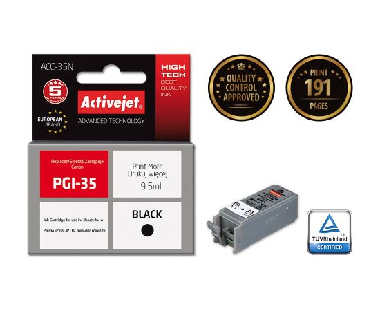 Activejet ACC-35N ink for Canon printer; Canon PGI-35 replacement; Supreme; 9,5 ml; black