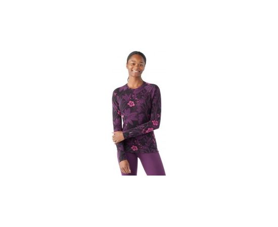 Smartwool Termo krekls SW WS CLASSIC Thermal Merino Base Layer Crew M Purple Iris Floral Termoveļa