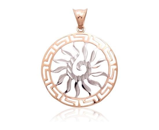 Zelta kulons #1300839(Au-R+PRh-W), Sarkanais Zelts 585°, rodijs (pārklājums), 1.24 gr.