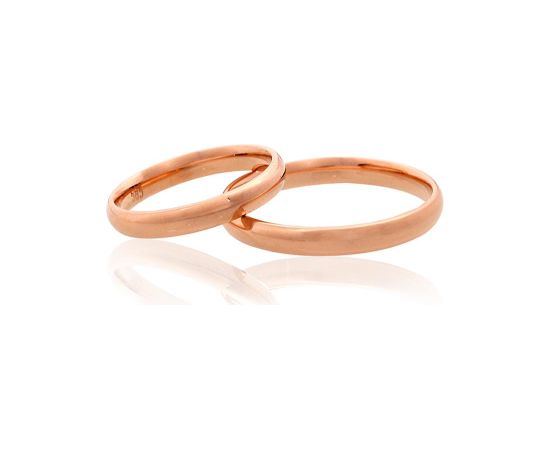 Laulību zelta gredzens #1101090(Au-R), Sarkanais Zelts 585°, Izmērs: 20, 2.55 gr.