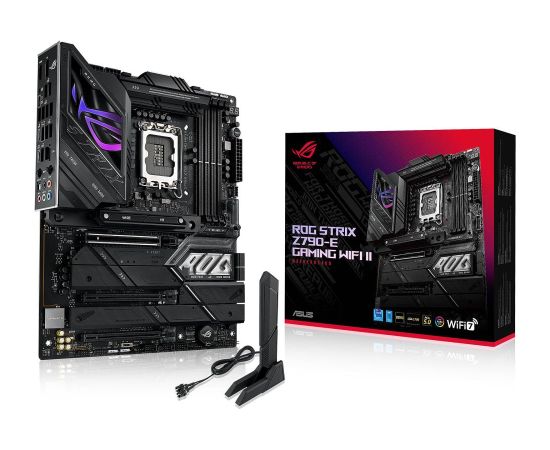 Mainboard ASUS Intel Z790 LGA1700 ATX Memory DDR5 Memory slots 4 2xPCI-Express 4.0 16x 1xPCI-Express 5.0 16x 5xM.2 1xHDMI 1xDisplayPort 10xUSB 3.2 2xUSB-C 1xOptical S/PDIF 1xRJ45 5xAudio port STRIXZ790-EGAMWIFIII Материнские платы