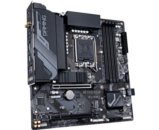 Mainboard GIGABYTE Intel B760 Express LGA1700 Micro-ATX Memory DDR5 Memory slots 4 1xPCI-Express 4.0 16x 1xM.2 1xHDMI 1xDisplayPort 5xUSB 2.0 3xUSB 3.2 1xRJ45 3xAudio port B760MGAMINGXAX1.2