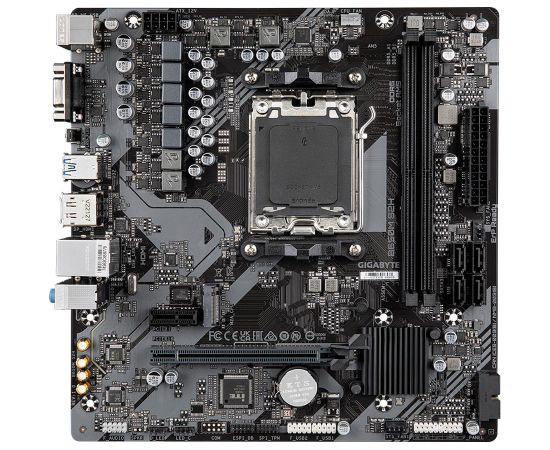 Mainboard GIGABYTE AMD B650 SAM5 Micro-ATX Memory DDR5 Memory slots 2 1xPCI-Express 3.0 1x 1xPCI-Express 4.0 16x 1xM.2 1x15pin D-sub 1xHDMI 1xDisplayPort 4xUSB 2.0 2xUSB 3.2 1xPS/2 1xRJ45 3xAudio port B650MS2H