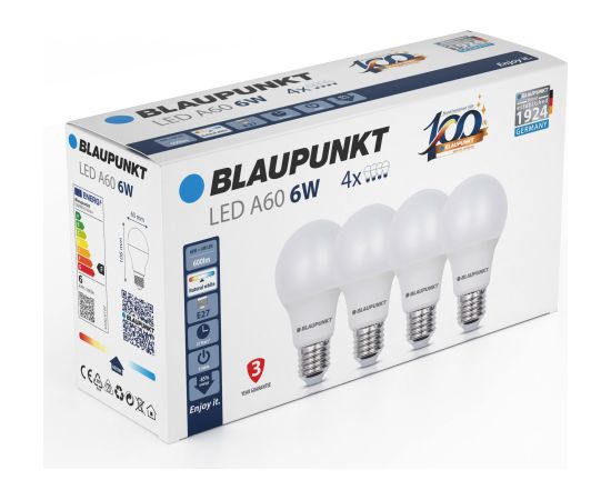 Blaupunkt LED лампа E27 A60 600lm 6W 4000K 4pcs