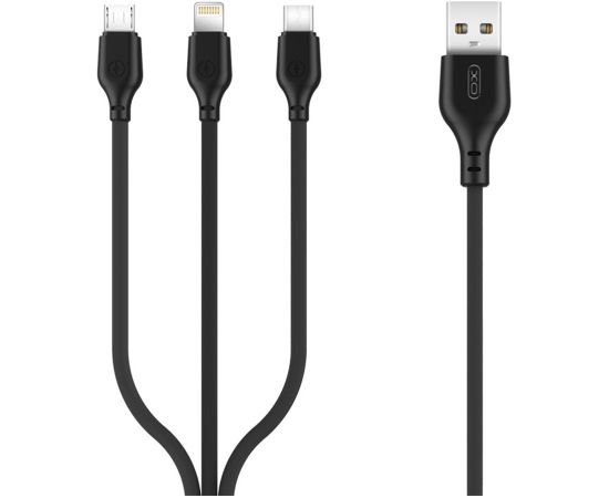 XO NB103 3in1 USB - Lightning + USB-C + microUSB 1m kabelis