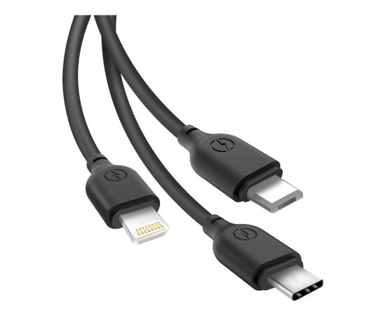 XO NB103 3in1 USB - Lightning + USB-C + microUSB 1m kabelis