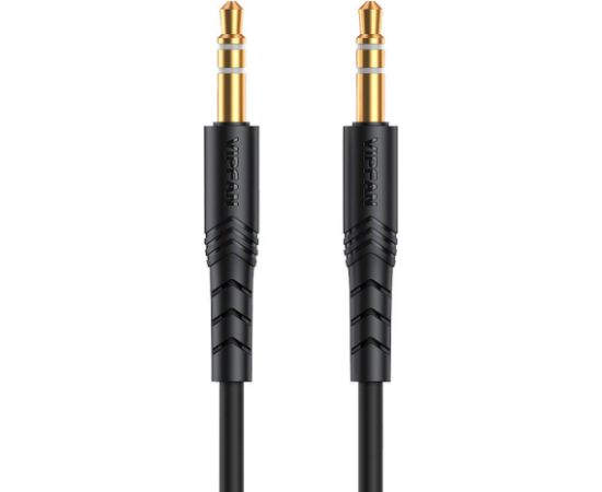 Mini jack 3.5mm AUX cable Vipfan L04 1m, gold plated (black)