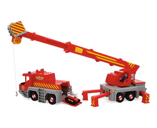 Simba Fireman Sam 2-in-1 rescue crane, toy vehicle (red/yellow)