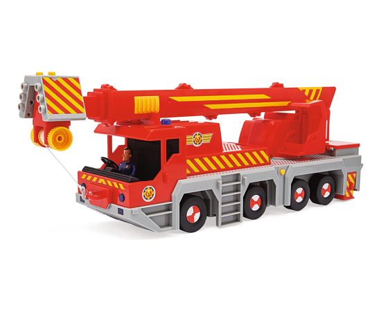 Simba Fireman Sam 2-in-1 rescue crane, toy vehicle (red/yellow)