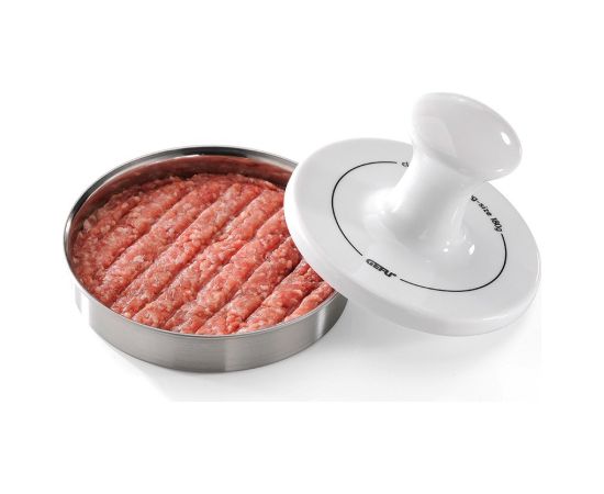 GEFU SPARK hamburger press Stainless steel, White Porcelain, Stainless steel