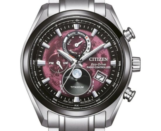 Citizen Eco-Drive Radio Controlled Tsukiyomi Moonphase Super Titanium BY1018-80X Наручные часы
