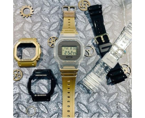 Casio G-SHOCK ORIGINAL DWE-5600HG-1ER CARBON CORE GUARD GOLD CHAIN