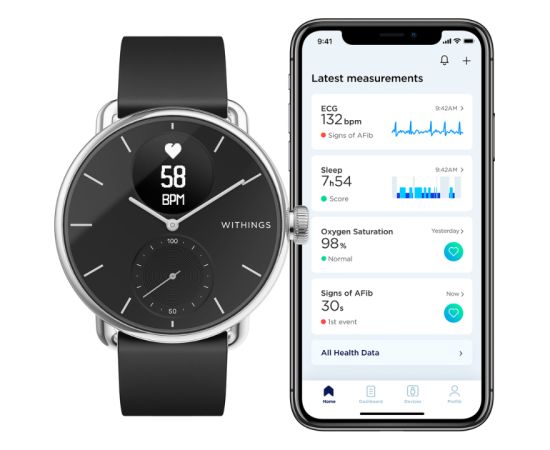 Withings Hibridinis Išmanusis laikrodis Scanwatch Black