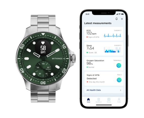 Withings Hibridinis Išmanusis laikrodis Scanwatch Horizon Green