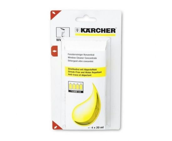 Karcher Līdzeklis logu mazgā&scaron;anai, koncentrāts, 4 x 20 ml, K&auml;rcher