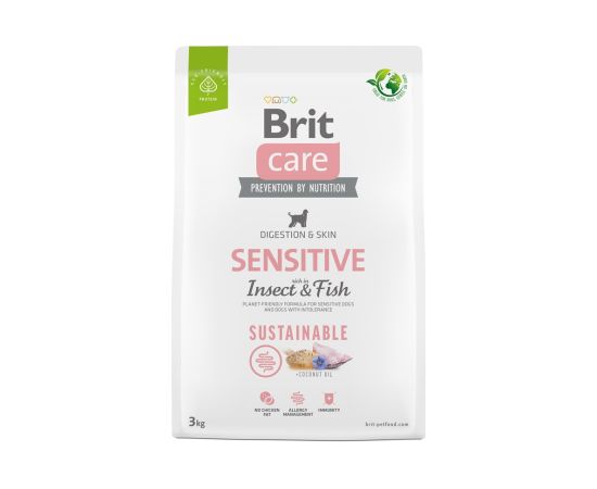 BRIT Care Dog Sustainable Sensitive Insect & Fish - dry dog food - 3 kg