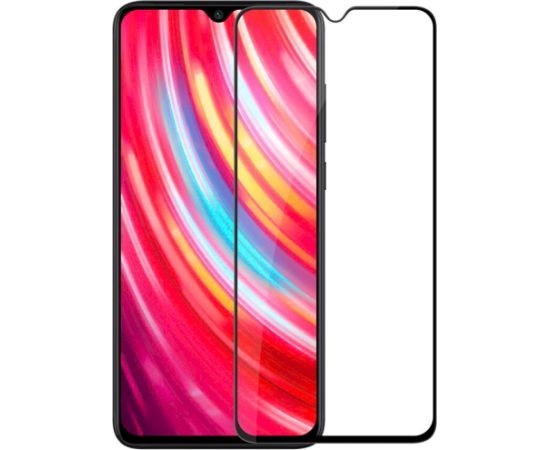 Fusion Full Glue 5D Tempered Glass Aizsargstikls Pilnam Ekrānam Xiaomi Redmi Note 8 Pro Melns