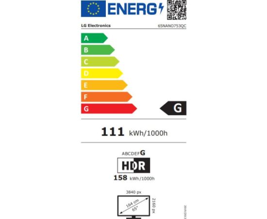 LG 65NANO753QC 65" televizors 4K Wireless Bluetooth webOS