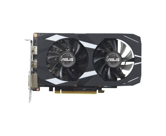 Graphics Card ASUS NVIDIA GeForce GTX 1650 4 GB GDDR6 128 bit PCIE 3.0 16x Dual Slot Fansink 1xDVI-D 1xHDMI 1xDisplayPort DUAL-GTX1650-O4GD6-P-EVO Grafiskās video kartes