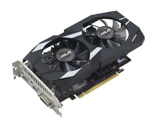 Graphics Card ASUS NVIDIA GeForce GTX 1650 4 GB GDDR6 128 bit PCIE 3.0 16x Dual Slot Fansink 1xDVI-D 1xHDMI 1xDisplayPort DUAL-GTX1650-O4GD6-P-EVO Grafiskās video kartes
