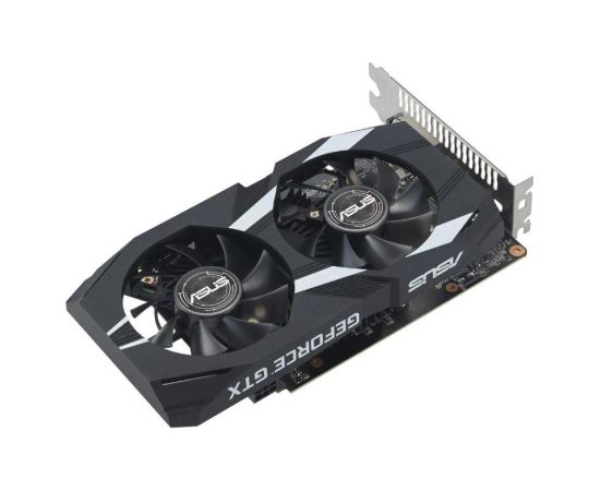 Graphics Card ASUS NVIDIA GeForce GTX 1650 4 GB GDDR6 128 bit PCIE 3.0 16x Dual Slot Fansink 1xDVI-D 1xHDMI 1xDisplayPort DUAL-GTX1650-O4GD6-P-EVO Grafiskās video kartes