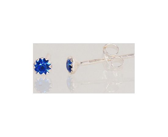 Серебряные серьги-пуссеты #2202663_CZ-B, Серебро 925°, Цирконы, 0.3 гр.