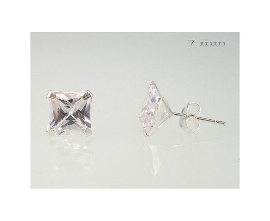 Серебряные серьги-пуссеты #2202631_CZ, Серебро 925°, Цирконы, 1.5 гр.