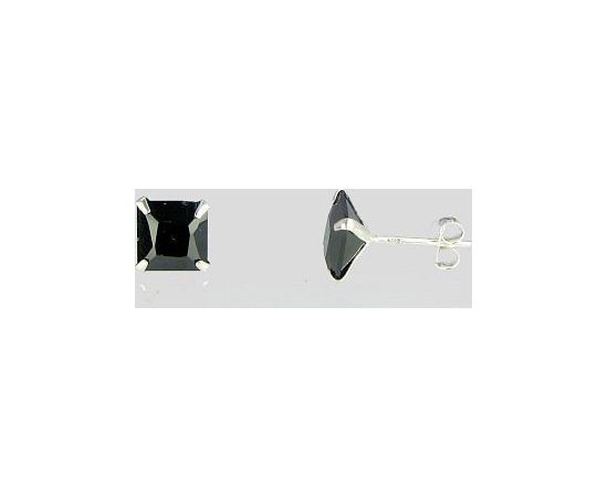 Серебряные серьги-пуссеты #2202631_CZ-BK, Серебро 925°, Цирконы, 1.4 гр.