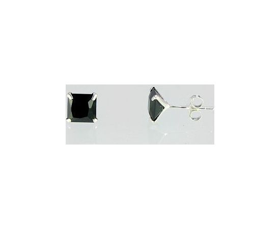 Серебряные серьги-пуссеты #2202630_CZ-BK, Серебро 925°, Цирконы, 1 гр.