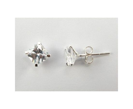 Серебряные серьги-пуссеты #2202629_CZ, Серебро 925°, Цирконы, 0.8 гр.
