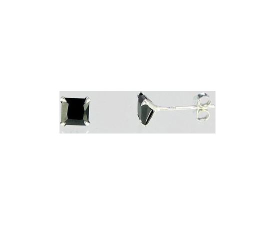 Серебряные серьги-пуссеты #2202629_CZ-BK, Серебро 925°, Цирконы, 0.7 гр.