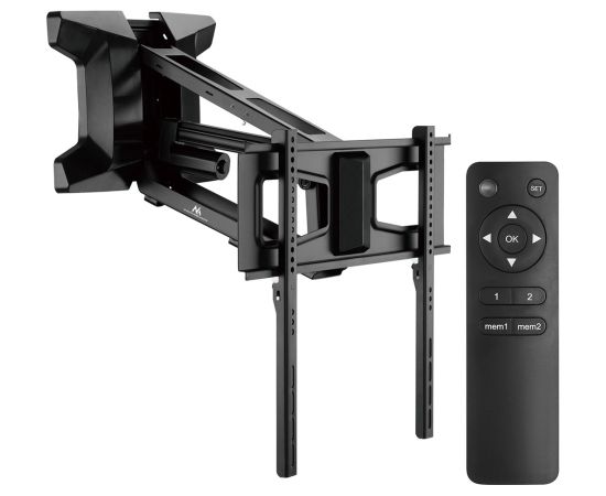 Maclean MC-891 Electric TV Wall Mount Bracket with Remote Control Height Adjustment 37'' - 70" max. VESA 600x400 up to 35kg Above Fireplace Mount Sturdy