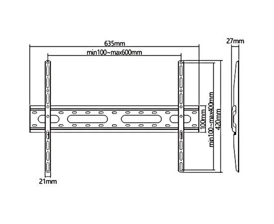 Economy TV mount Maclean, max VESA 600x400, 37-70", 45 kg, black, MC-939