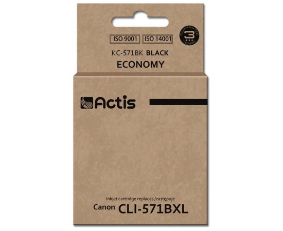 Actis KC-571Bk ink (replacement for Canon CLI-571Y; Standard; 12 ml; black)