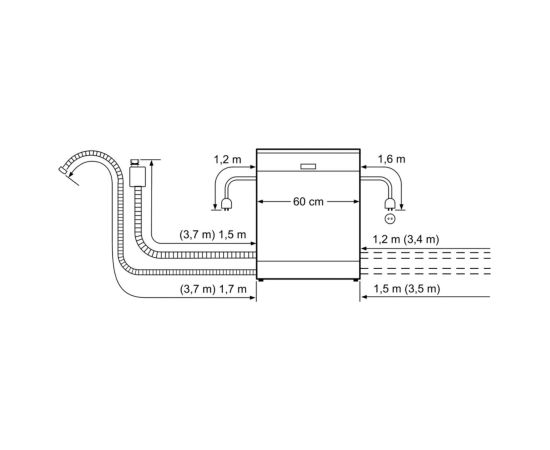 Bosch SMS25AI07E free-standing Dishwasher 12 place settings E