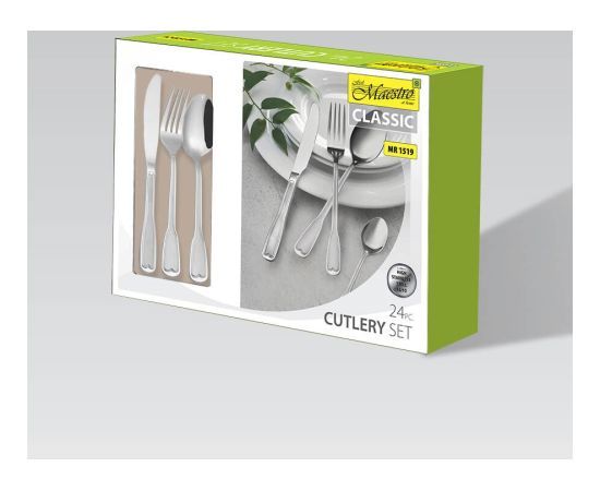 MAESTRO MR-1519-24 flatware set Stainless steel 24 pc(s) Silver