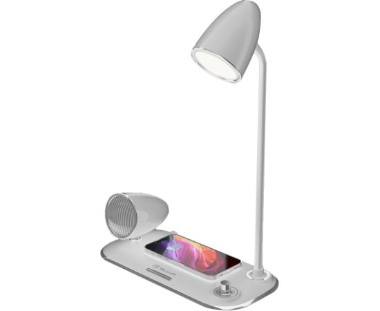 Tellur Nostalgia Wireless Desk Charger, Bluetooth Speaker, Desk Lamp white