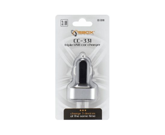 Sbox Car Charger CC-331B 3.1A black/grey