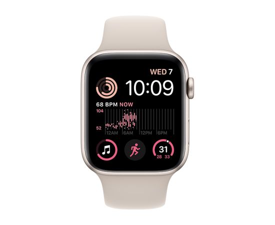 Apple Watch SE 2.gen 44mm GPS Aluminum - Starlight (Atjaunināts, stāvoklis kā jauns)