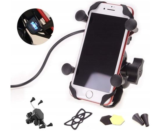 MOTORBIKE PHONE HOLDER FREEDCONN MC7C + BM2R HEAD TUBE ATTACHMENT