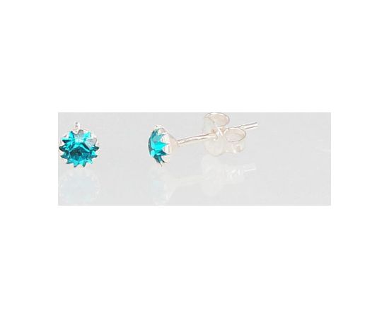 Серебряные серьги-пуссеты #2202664_CZ-DAQ, Серебро 925°, Цирконы, 0.4 гр.